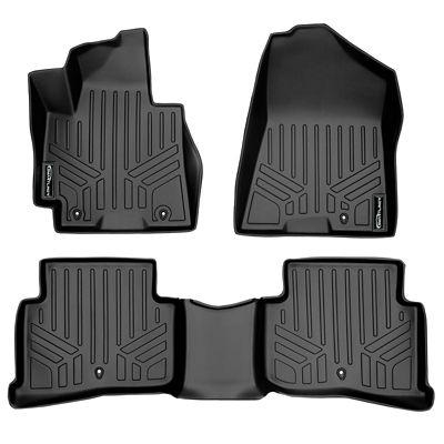 SMARTLINER 2nd Row Custom Fit Floor Liners Compatible with 2014-2018 GMC Sierra 1500 Crew Cab, Gasoline, CarpetHalf Coverage