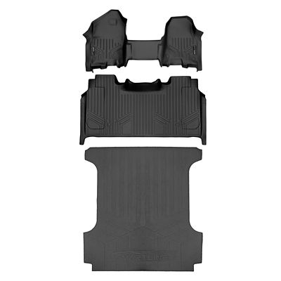 SMARTLINER 1st-Row Custom-Fit Floor Liners with 2007-2013 GMC Sierra 2500 HD Double Cab, Gas, No 4x4 Shifter