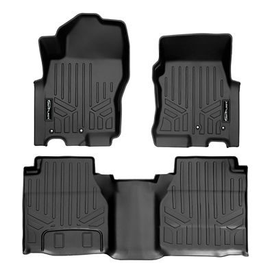 SMARTLINER 2 Rows Custom Fit Floor Liners Compatible with 2015-2019 GMC Sierra 2500 HD Crew Cab, Gasoline, Carpet,