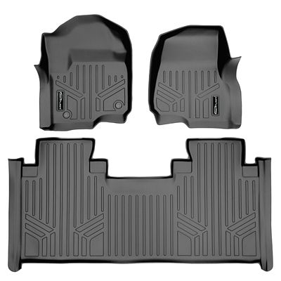 SMARTLINER 1st Row Custom Fit Floor Liners Compatible with 2020-2022 Ford Transit, Gasoline, CoverageSmall and medium Console