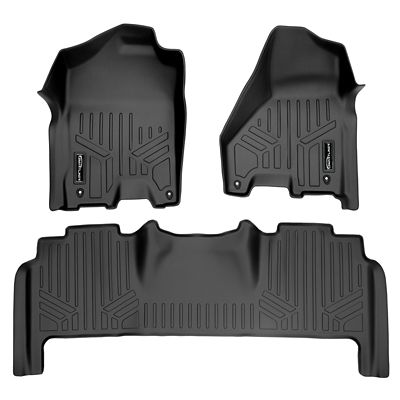 SMARTLINER 1st Row Custom Fit Floor Liners Compatible with 2008-2010 Ford F350 Super Cab, Gasoline, Carpet, Not for 4x4