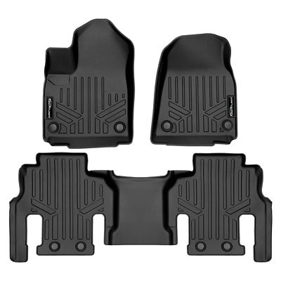 SMARTLINER 2 Rows Custom Fit Floor Liners for 2022-2025 Honda Civic Sedan and Hatchback, Gasoline, No 2nd Row USB Ports