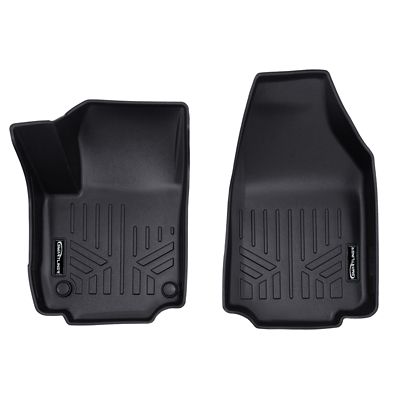 SMARTLINER 2 Rows Custom-Fit Floor Liners Compatible with 2007-2014 Chevrolet Silverado 2500 HD Crew Cab, Gasoline, 1st Row