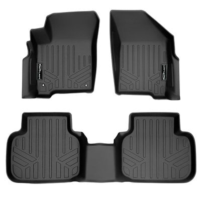 SMARTLINER 2 Rows Custom Fit Floor Liners Compatible with 2019-2025 GMC Sierra 1500 Crew Cab, Gasoline, 1st Row Bench,