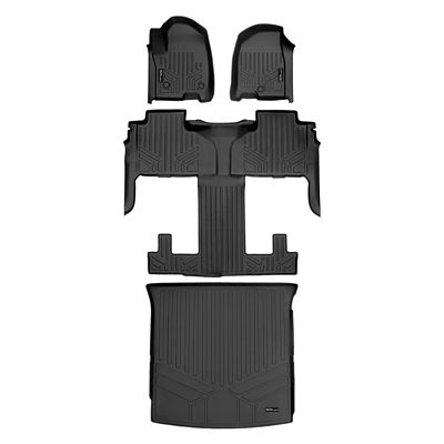 SMARTLINER 2 Rows Custom Fit Floor Liners Compatible with 2018-2023 Chevrolet Traverse 7 Passenger, Gasoline