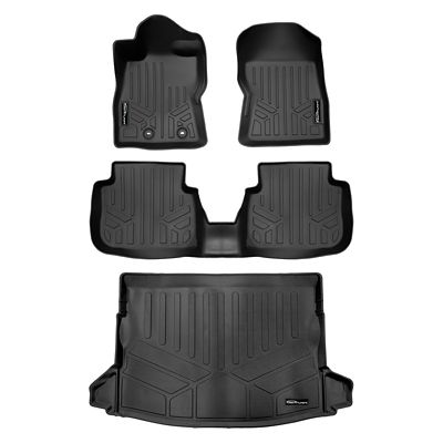 SMARTLINER 3 Rows Custom Fit Floor Liners Compatible with 2019-2025 Mazda 3 Hatchback, Gasoline, Fits FWD