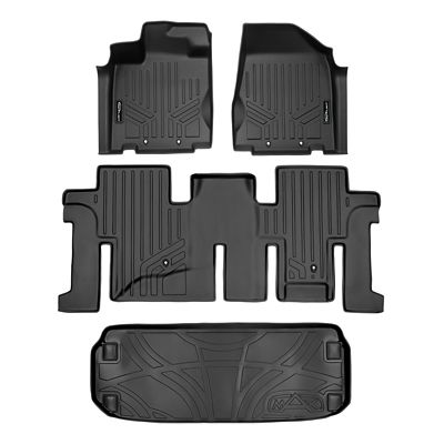 SMARTLINER 2 Rows Custom Fit Floor Liners Compatible with 2024-2024 Chevrolet Silverado EV, Electric, Vinyl
