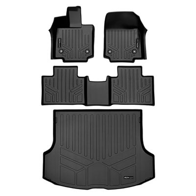SMARTLINER 2-Row Custom-Fit Floor Liners with 2007-2013 Chevrolet Silverado 1500 Double Cab, Gas, No Over-Hump