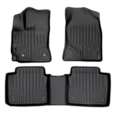 SMARTLINER 2 Rows Custom Fit Floor Liners Compatible with 2018-2020 Ford Transit Connect Passenger Van, Gasoline, Vinyl, SWB