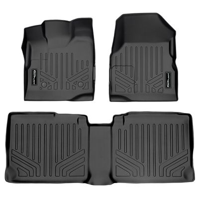 SMARTLINER 2 Rows Custom Fit Floor Liners Compatible with 2011-2013 Infiniti QX56 8 Passenger and 7 Passenger, Gasoline