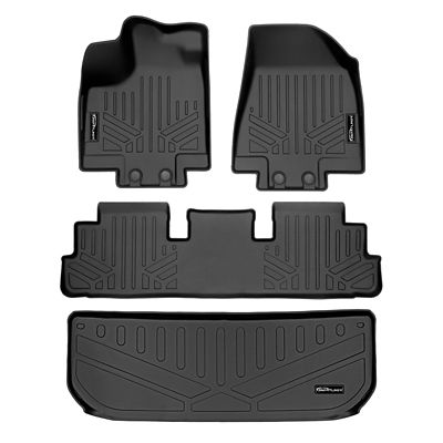 SMARTLINER 2 Rows Custom Fit Floor Liners Compatible with 2017-2019 Volkswagen Golf Alltrack, Gasoline