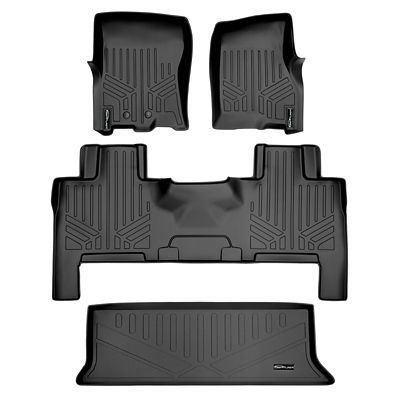 SMARTLINER 3rd Row Custom Fit Floor Liners for 2014-2018 Infiniti QX80 8 Passenger, Gasoline, Fits 2nd Row Bench Seats