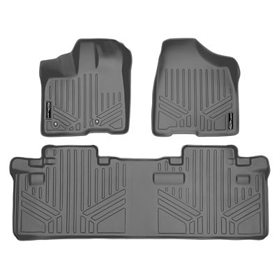 SMARTLINER 4 Rows Custom Fit Floor Liners Compatible with 2014-2019 Toyota Highlander, Gasoline, 7 Passenger, 2nd Row Buckets