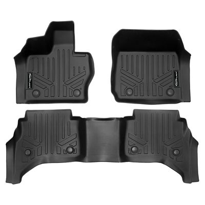 SMARTLINER 2nd Row Custom Fit Floor Liners Compatible with 2013-2016 Ford F-350 Super Cab, Gasoline, Carpet and Vinyl