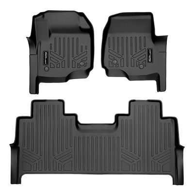 SMARTLINER 1st Row Custom Fit Floor Liners for 2020-2025 Chevrolet Silverado 3500 HD Double Cab Gasoline Vinyl Bench or Bucket