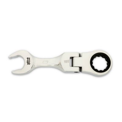 GEARWRENCH 11/16 in. 90T 12 pt. Stubby Flex Combination Ratcheting Wrench