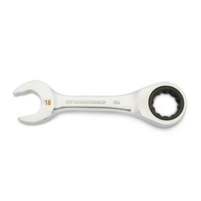 GEARWRENCH 18mm 90T 12 Point Stubby Combination Ratcheting Wrench