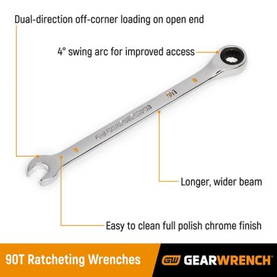 Image showing 2 th GEARWRENCH 15/16 in. 90T 12 pt. Ratcheting Combination Wrench