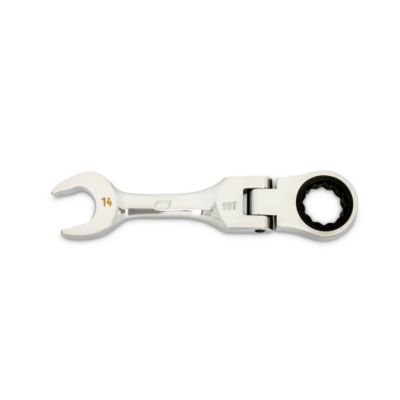 GEARWRENCH 14mm 90T 12 pt. Stubby Flex Combination Ratcheting Wrench