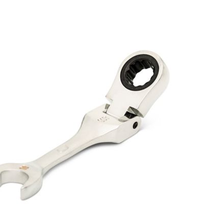 Image showing  10mm 90T 12 Point Stubby Flex Combination Ratcheting Wrench