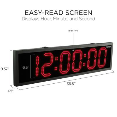 Image showing  LED Clock 36 in. Outdoor with Timer, Red