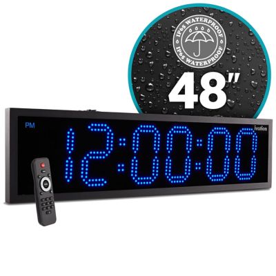 Ivation LED Clock 48 in. Outdoor with Timer, Blue