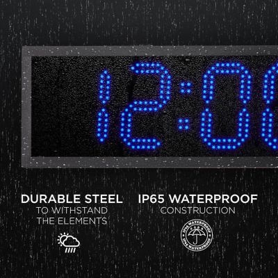 Image showing  LED Clock 48 in. Outdoor with Timer, Blue