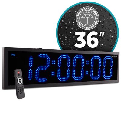 Ivation LED Clock 36 in. Outdoor with Timer, Blue