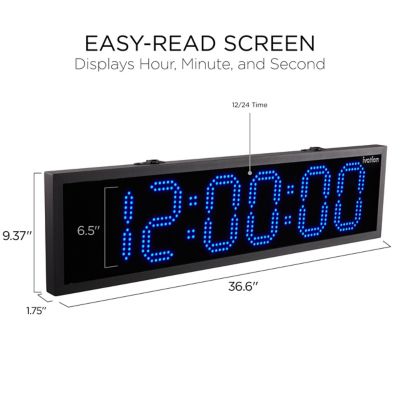Image showing  LED Clock 36 in. Outdoor with Timer, Blue