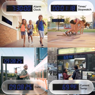 Image showing  LED Clock 36 in. Outdoor with Timer, Blue