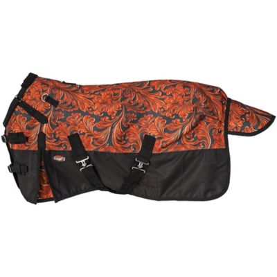 Tough1 1200D Tooled Leather Turnout Sheet with Snuggit
