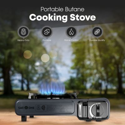 Image showing  Portable Butane Camp Stove with Griddle and Fuel