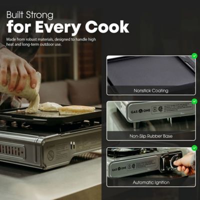 Image showing  Portable Butane Camp Stove with Griddle and Fuel