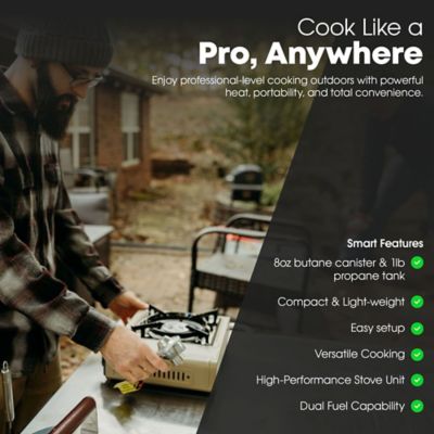 Image showing 5 th Gas One Portable Dual Fuel Camp Stove with Griddle and Fuel