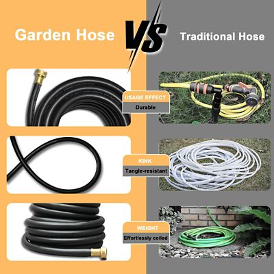 Image showing  Nbr rubber contractor water hose, 5/8 100 ft. Black
