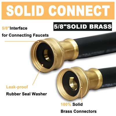 Image showing 2 th Eisen Nbr rubber contractor water hose, 5/8 50 ft., Black