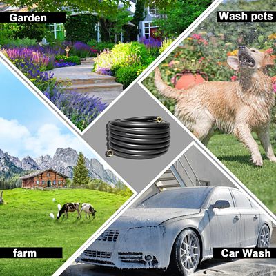 Image showing 4 th Eisen Nbr rubber contractor water hose, 5/8 50 ft., Black