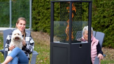 Image showing  58,500 BTU Outdoor Wood Pellet Patio Heater with Fan