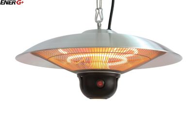 Image showing 5 th EnerG 1500W Infrared Electric Hanging Outdoor Heater with LED & Remote - Silver
