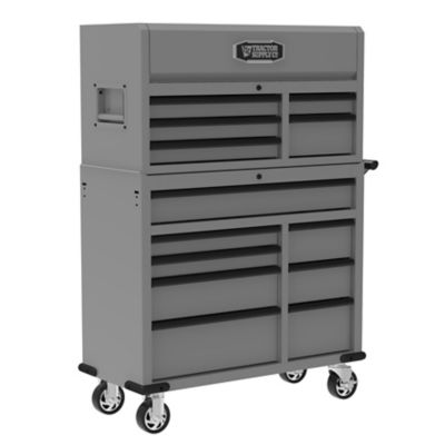 Tractor Supply 42 in. 13-Drawer Tool Chest and Cabinet Combo, Incognito Gray