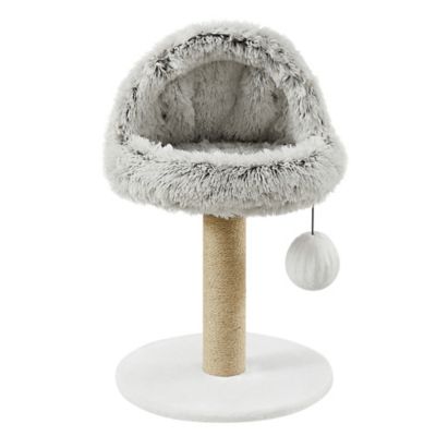 Paws & Claws Plush/Jute-Wrapped Cave Cat Scratcher Post, 26.4 in.