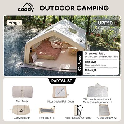 Image showing  Coody 10.0 Inflatable Tent for Camping, Beige