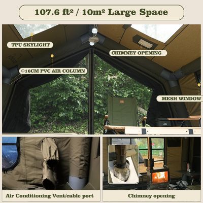 Image showing 2 th COODY 10.0 Inflatable Tent for Camping, Green