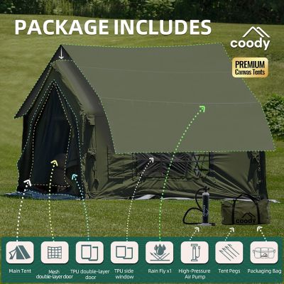 Image showing 4 th COODY 10.0 Inflatable Tent for Camping, Green