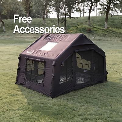 Image showing  8.0 Inflatable Tent for Camping, Black