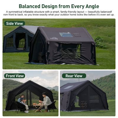 Image showing  10.0 Inflatable Tent for Camping, Black