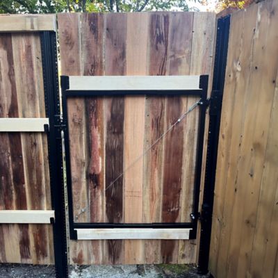 Image showing 8 th Adjust-A-Gate 2-Rail Full-Frame Steel Fence Gate Kit 45 in. H with Metal Post Adapter, Fits opening 36-60 in. W, Original Series