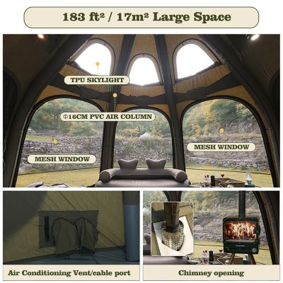 Image showing 2 th COODY Coody Dome Inflatable Tents, Green