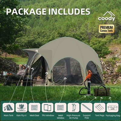 Image showing 4 th COODY Coody Dome Inflatable Tents, Green