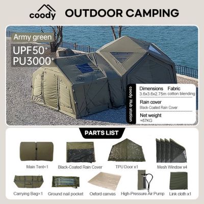 Image showing  Coody Hub Station Inflatable Tents, Green